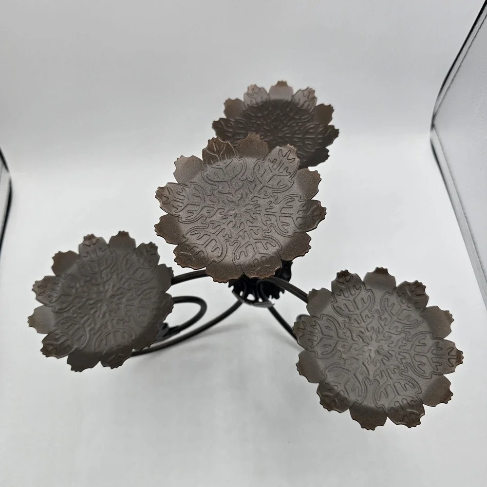 Vintage PartyLite P7528 Leaf Viking Metal Candle‎ Holder